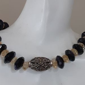 Gemstone Citrine & Blue Goldstone Necklace
